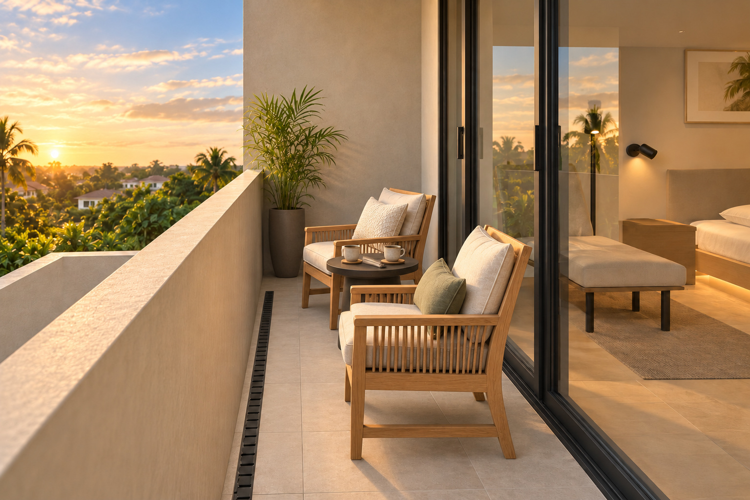 The Courtyard Retreat — master balcony