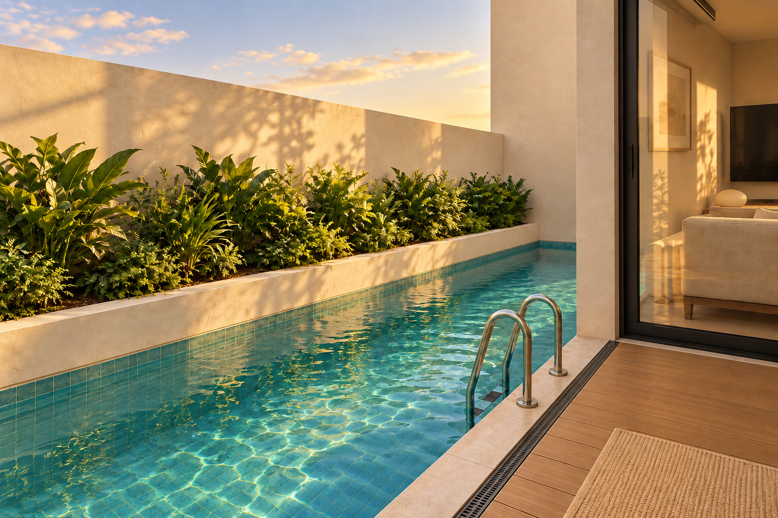 The Courtyard Retreat — pool from the deck